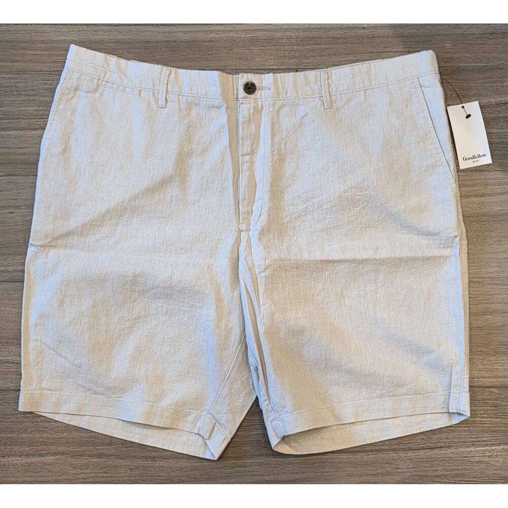 Goodfellow & Co Men's The Every Wear Flat-front Shorts 9" Inseam Size 42 Cream